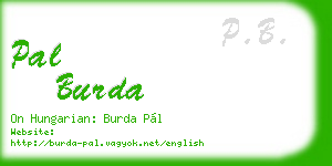 pal burda business card
